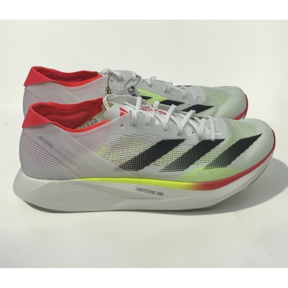 Adidas Adizero Takumi Sen 10 White Black Lucid Red Men's 9.5 IH5712 New